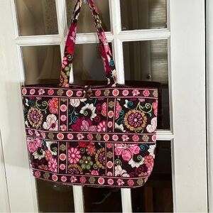 Vera Bradley Tote Bag Mod Floral Pink Button Closure